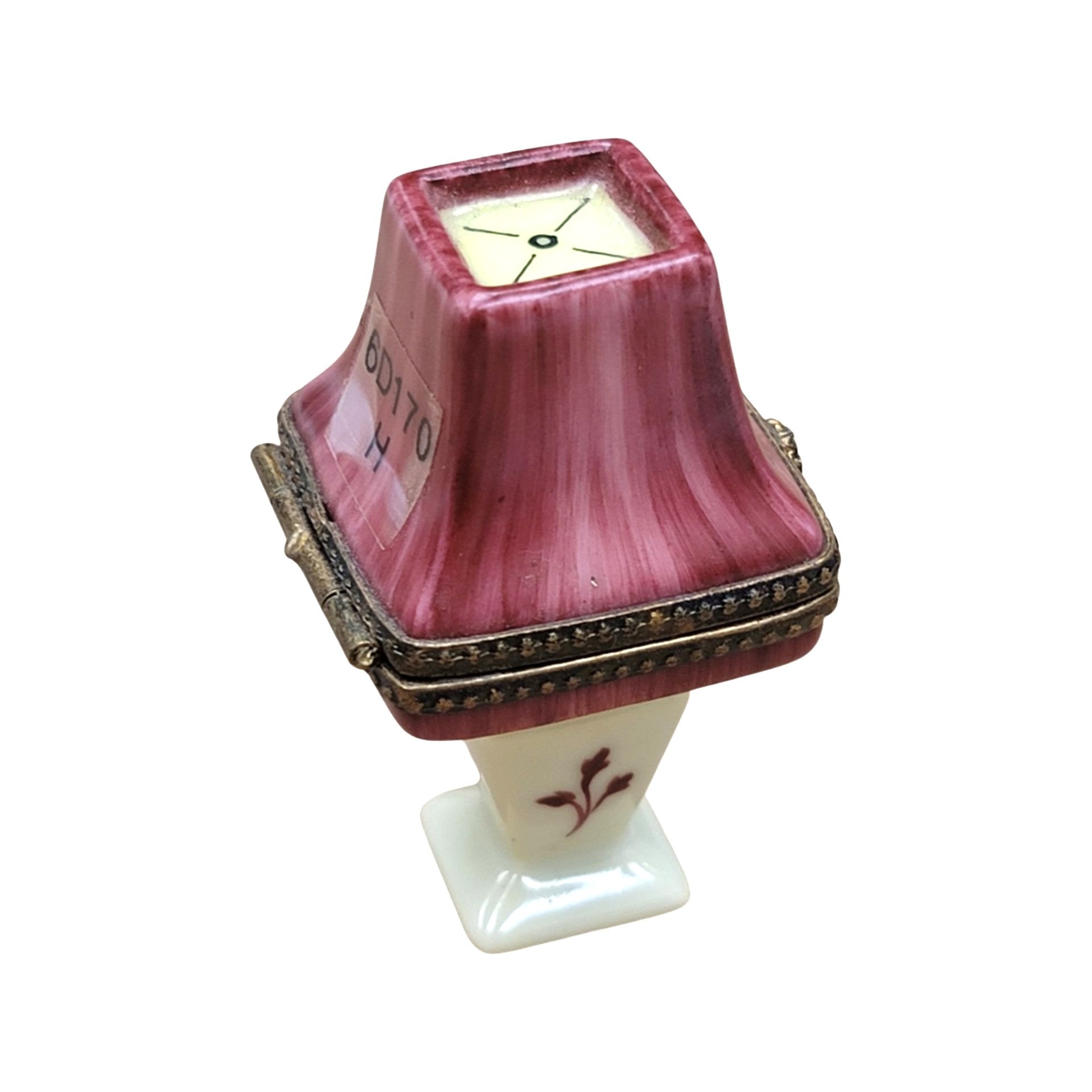 Burgundy Porcelain Table Lamp Porcelain Limoges furniture French Trinket Box
