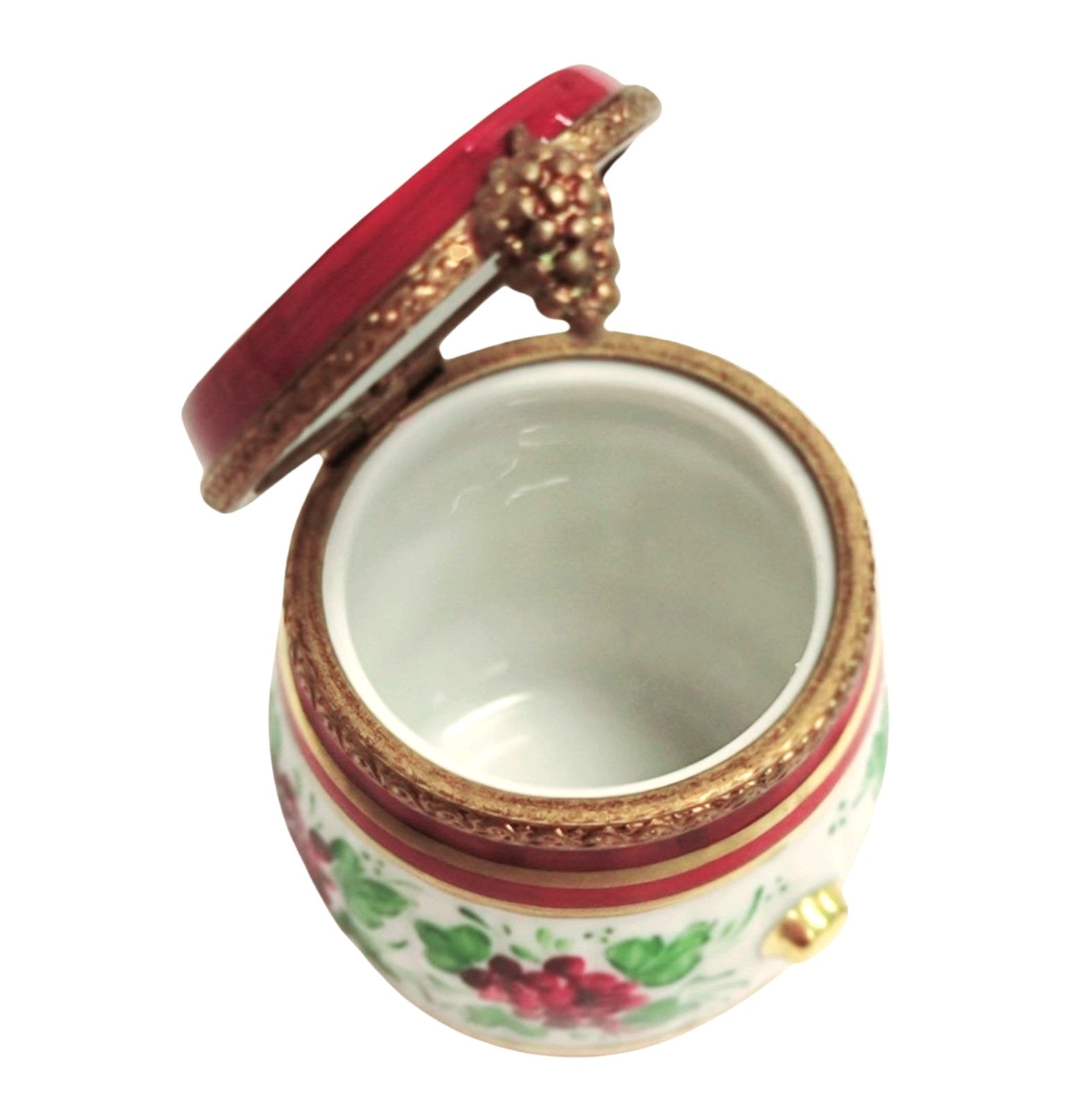 Burgundy Wine Barrel Limoges Box Porcelain Limoges fruit Vegetables French Trinket Box