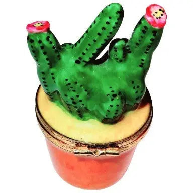 Cactus Garden Porcelain Limoges Flowers Garden French Trinket Box