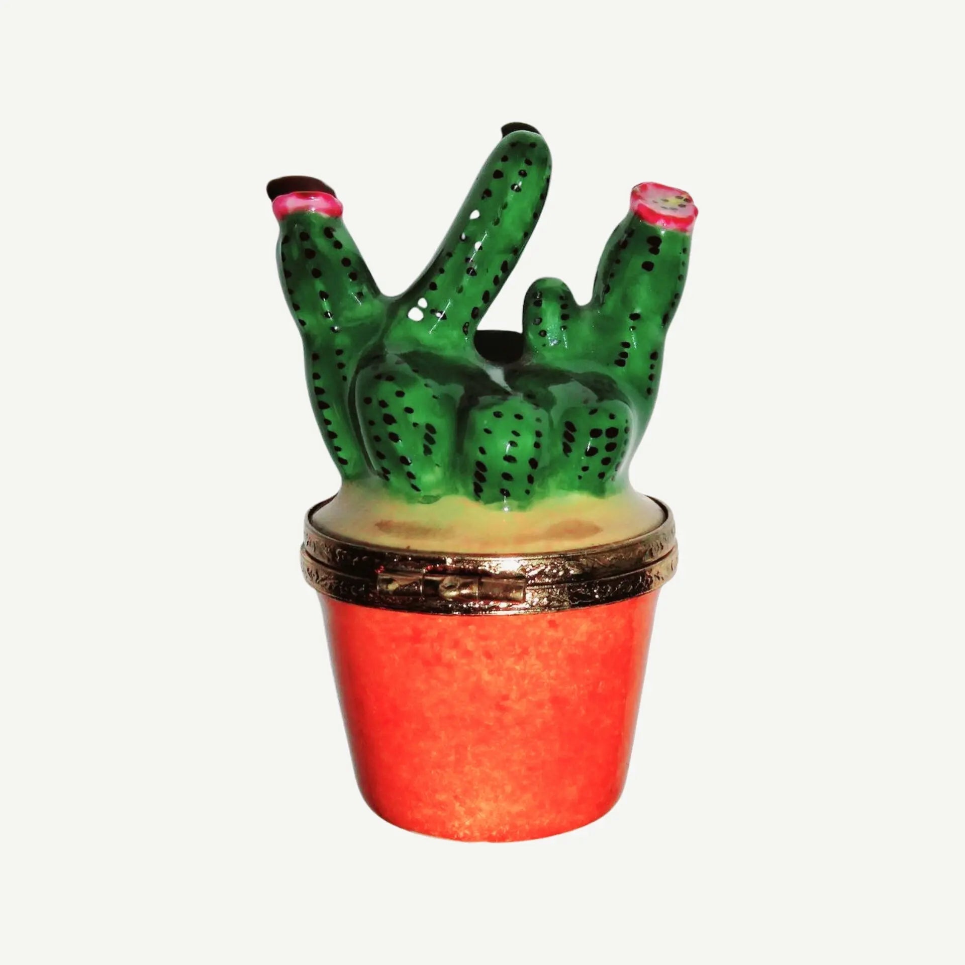 Cactus Garden Porcelain Limoges Flowers Garden French Trinket Box