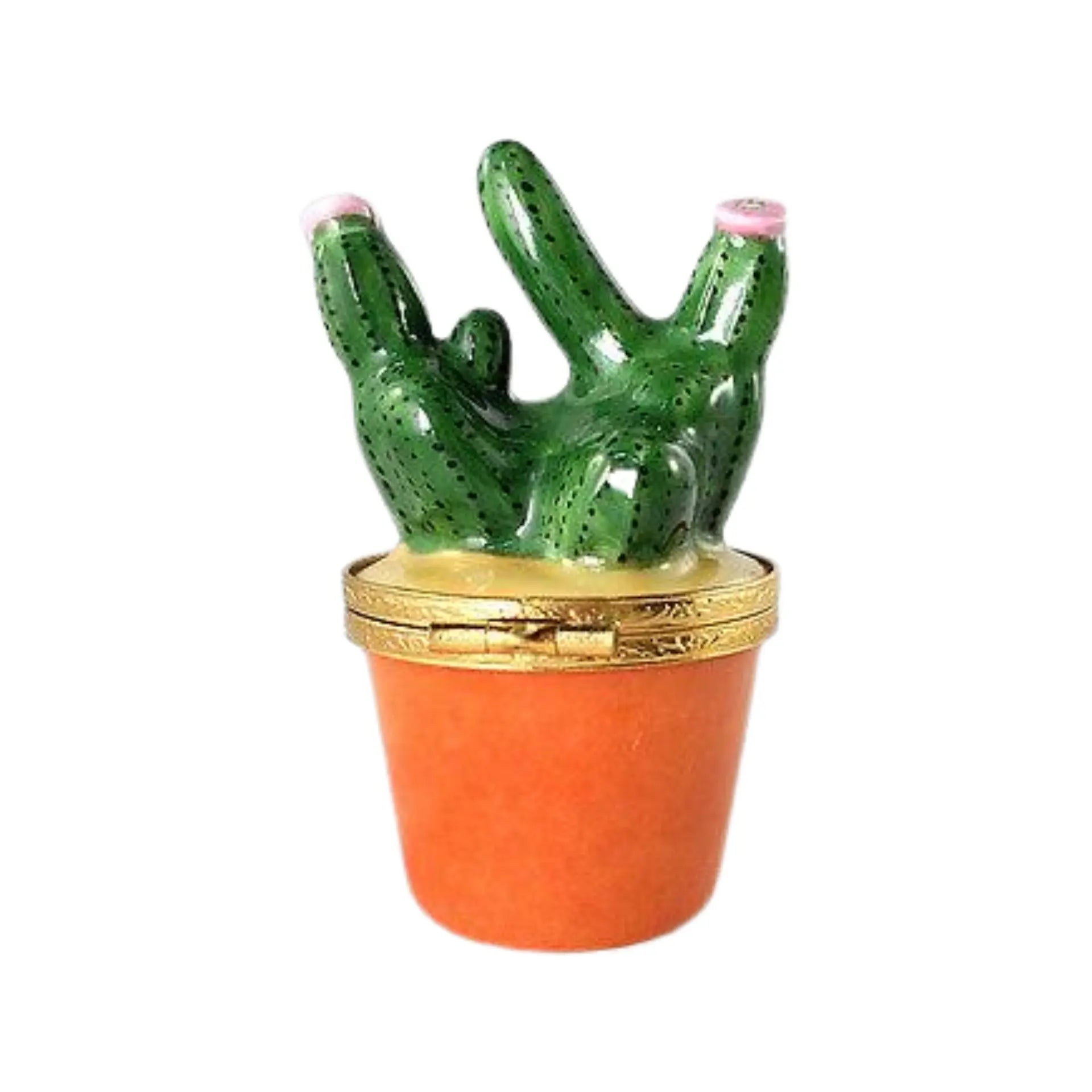 Cactus Garden Porcelain Limoges Flowers Garden French Trinket Box