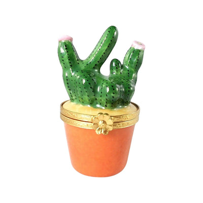 Cactus Garden Porcelain Limoges Flowers Garden French Trinket Box