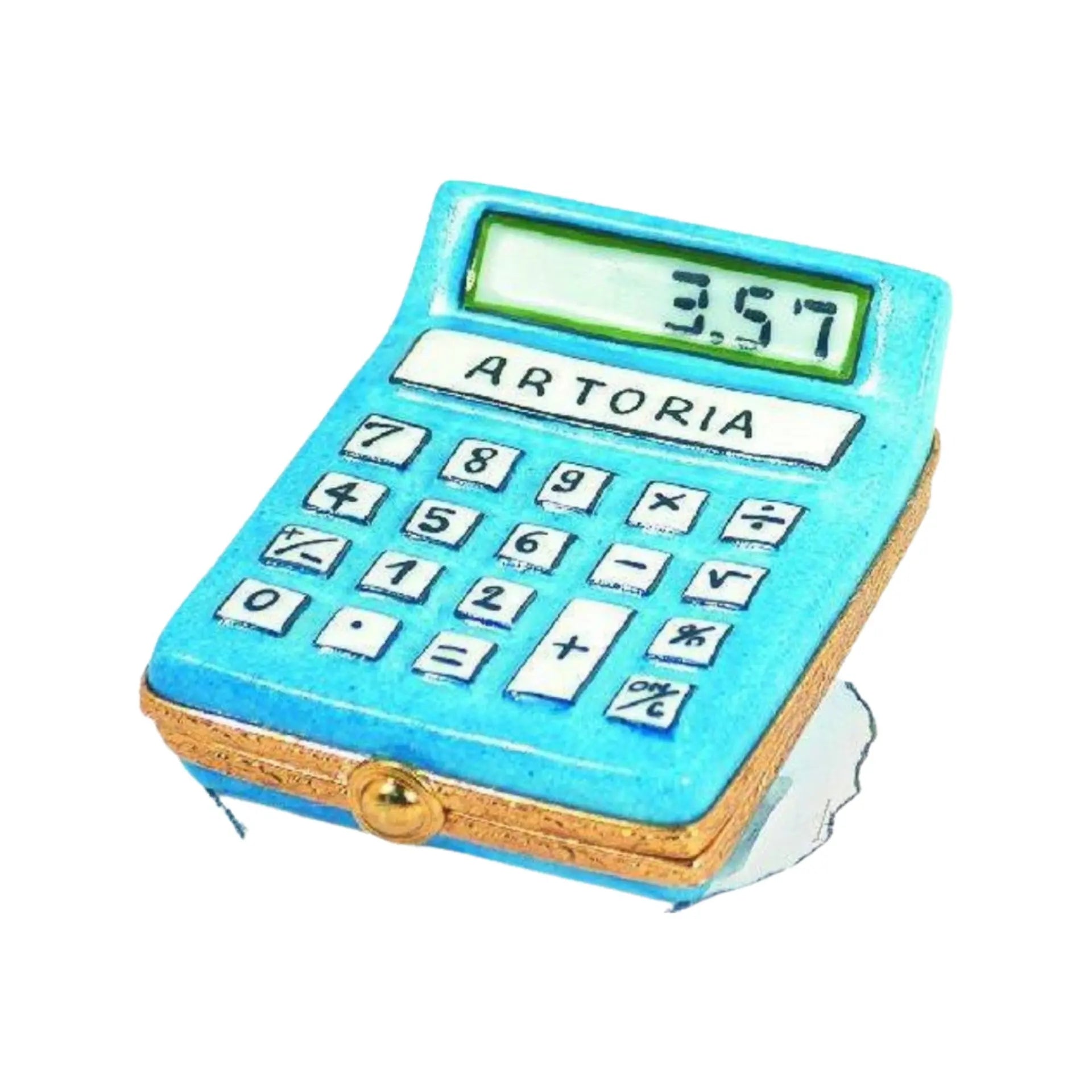 Calculator Professional Porcelain Limoges Professional French Trinket Box