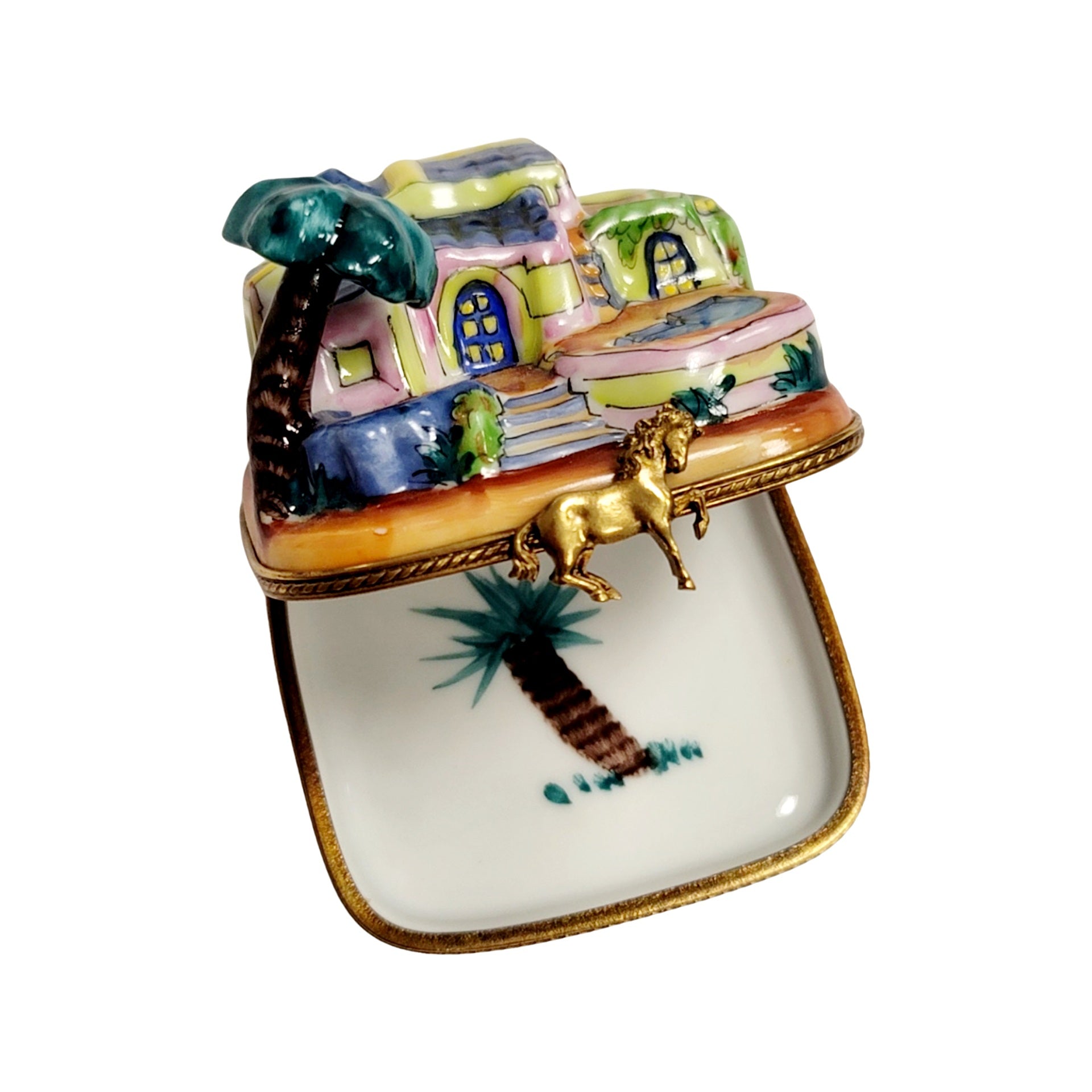 California Villa Pool Limoges Box Porcelain Limoges furniture home LIMOGES BOXES beach French Trinket Box