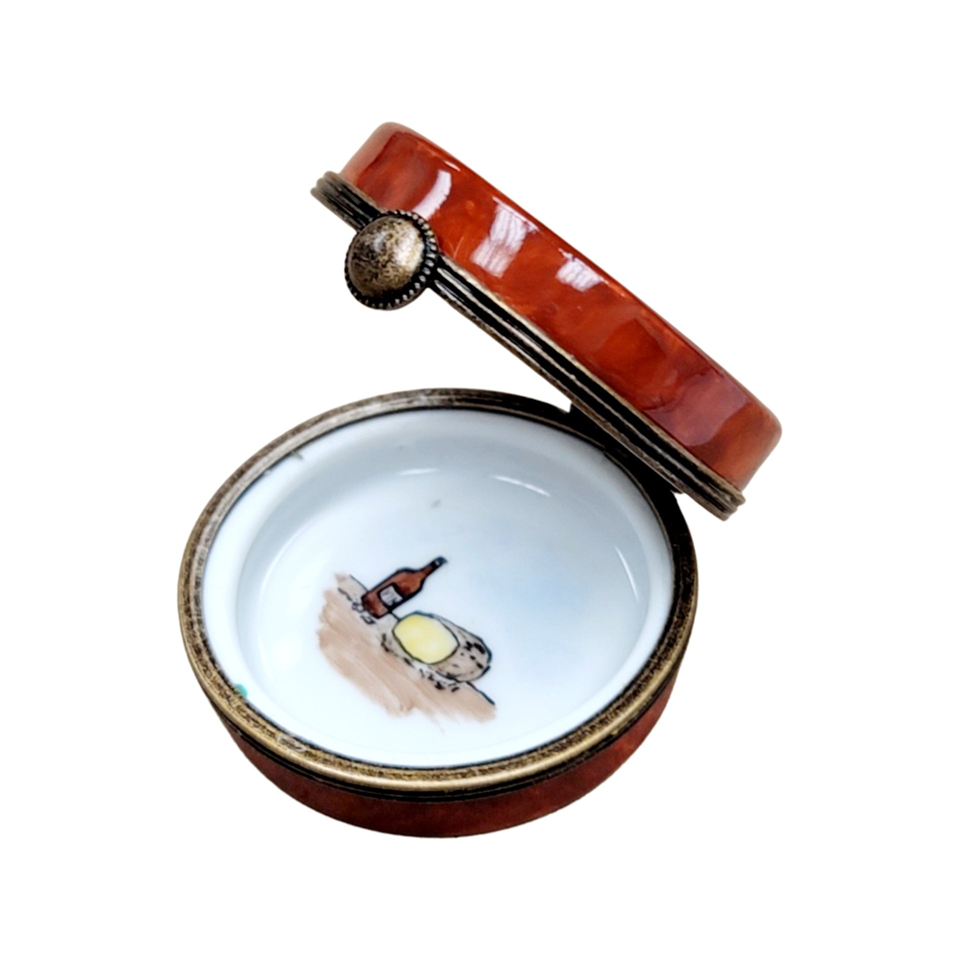 Camembert Cheese Porcelain Treasure Porcelain Limoges food French Trinket Box