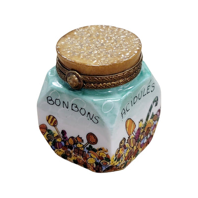 Candy Jar Bon Bon Figurine Porcelain Limoges Dessert carnival French Trinket Box