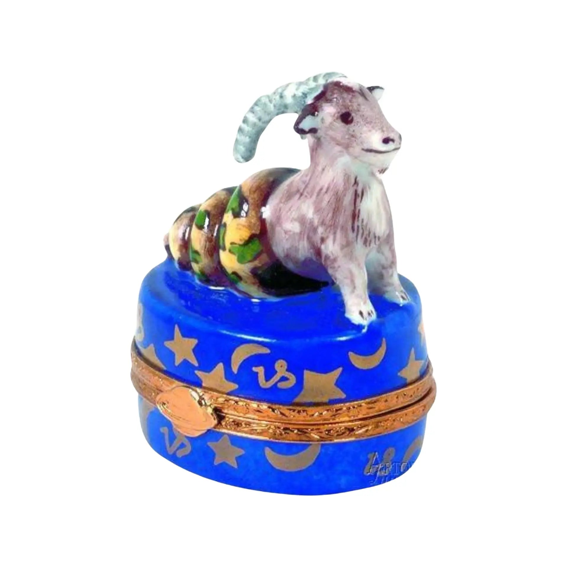 Capricorn Zodiac Artoria Porcelain Limoges birthday zodiac capricorn French Trinket Box