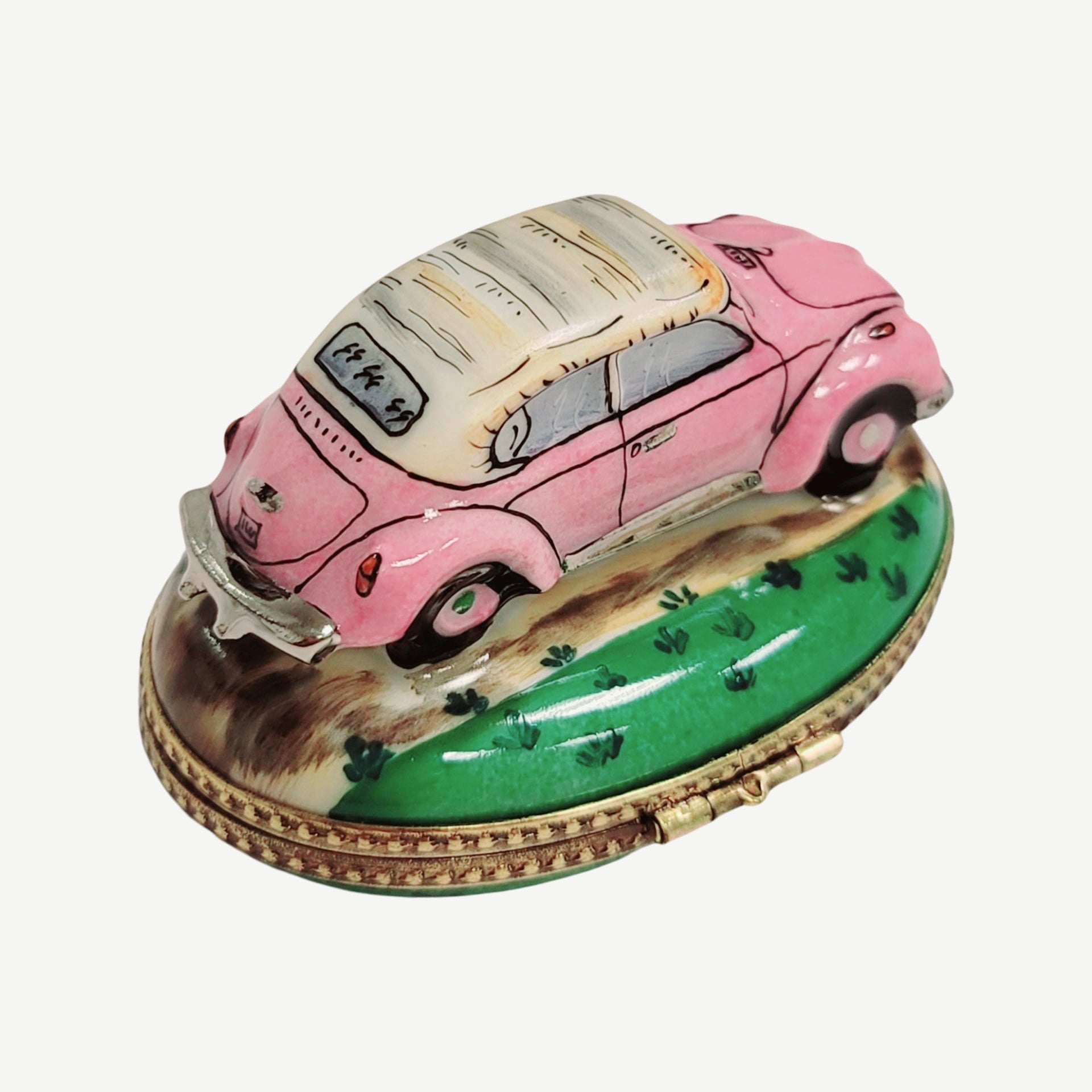 Car Rabbit Convertible Figurine Porcelain Limoges limoges box moving vehicals car French Trinket Box