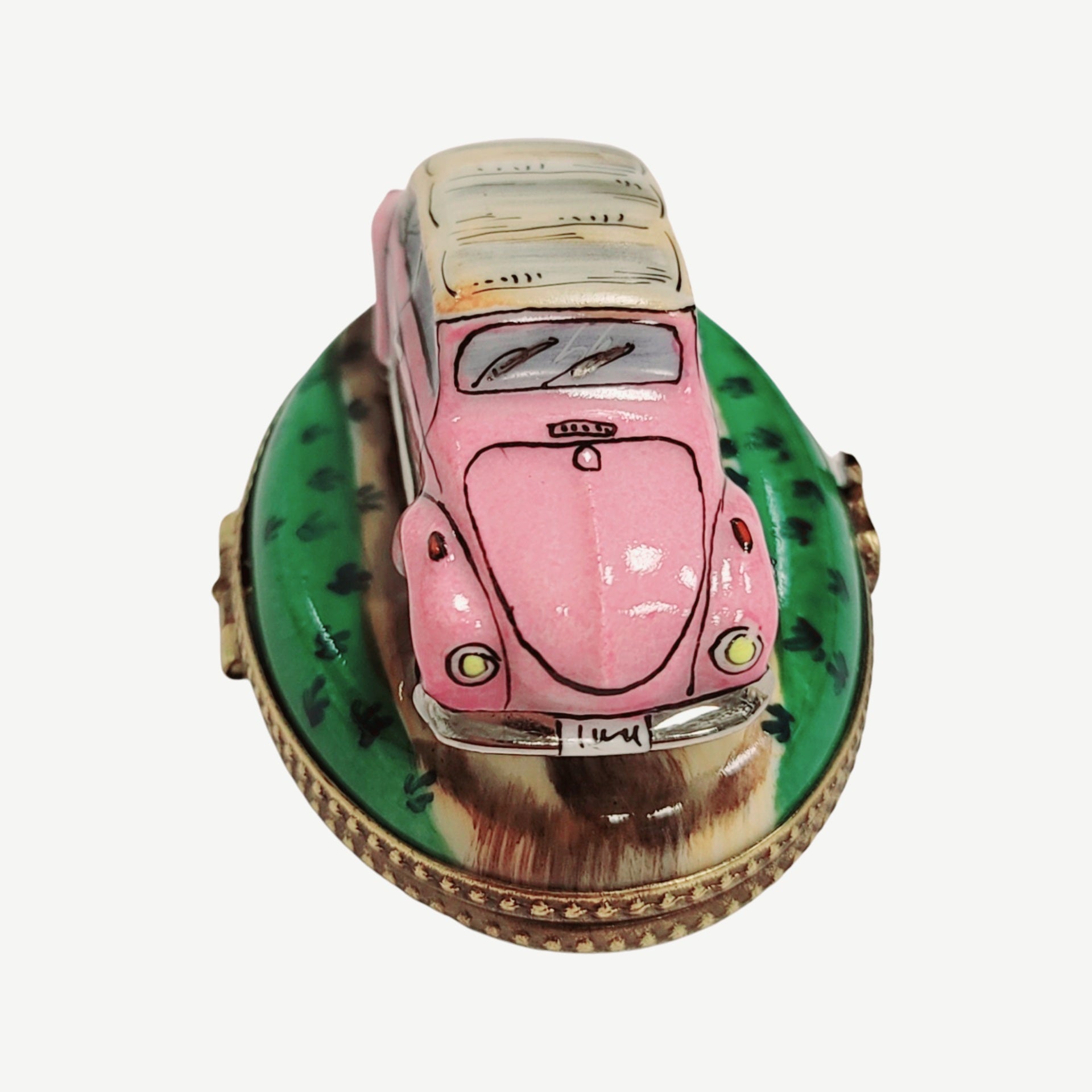Car Rabbit Convertible Figurine Porcelain Limoges limoges box moving vehicals car French Trinket Box