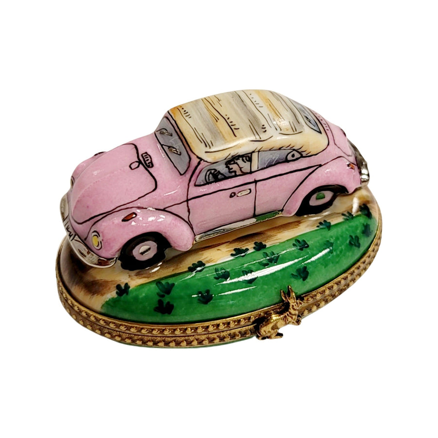 Car Rabbit Convertible Figurine Porcelain Limoges limoges box moving vehicals car French Trinket Box