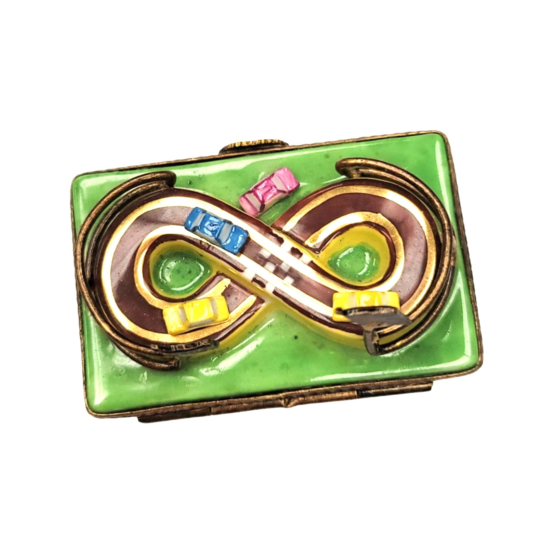 Car Race Track Limoges Box Porcelain Limoges vehicle sports French Trinket Box