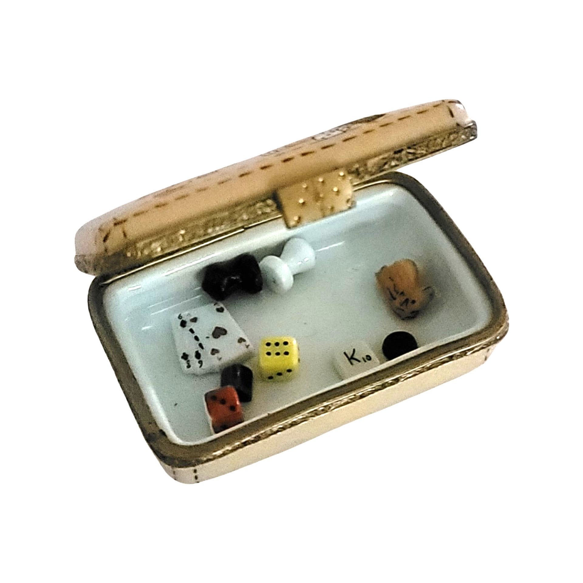 Card Games Porcelain Keepsake Porcelain Limoges games travel French Trinket Box