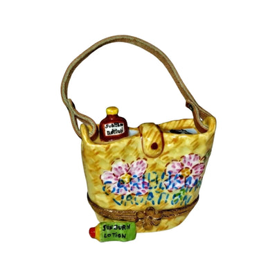 Carribean Vacation Beach Bag Porcelain Limoges bag ocean beach French Trinket Box
