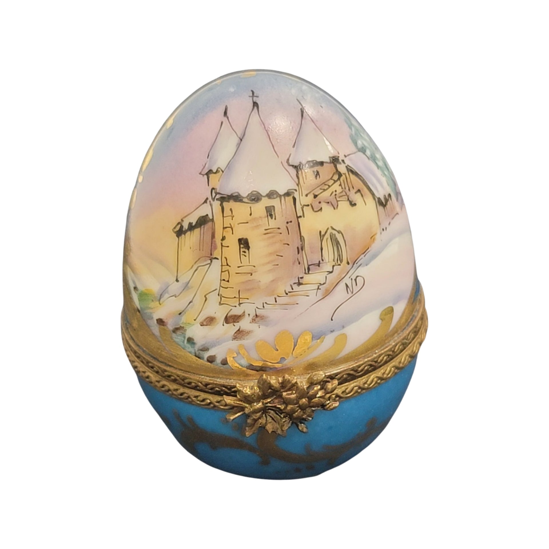 Castle Elegance Limoges Box Porcelain Limoges egg LIMOGES BOXES French Trinket Box