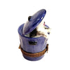 Cat Peeking from Trashcan Porcelain Limoges cat home furniture limoges box French Trinket Box