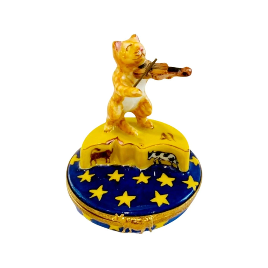 Cat and the Fiddle Artoria Porcelain Limoges cat cats limoge box French Trinket Box
