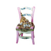 Cat playing on Chair Porcelain Limoges cat furniture French Trinket Box