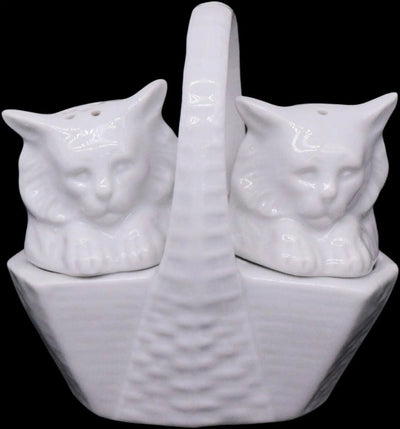 Cats in Basket Salt and Pepper Shaker Porcelain Limoges cat cats LIMOGES BOXES French Trinket Box