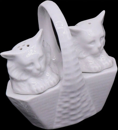 Cats in Basket Salt and Pepper Shaker Porcelain Limoges cat cats LIMOGES BOXES French Trinket Box