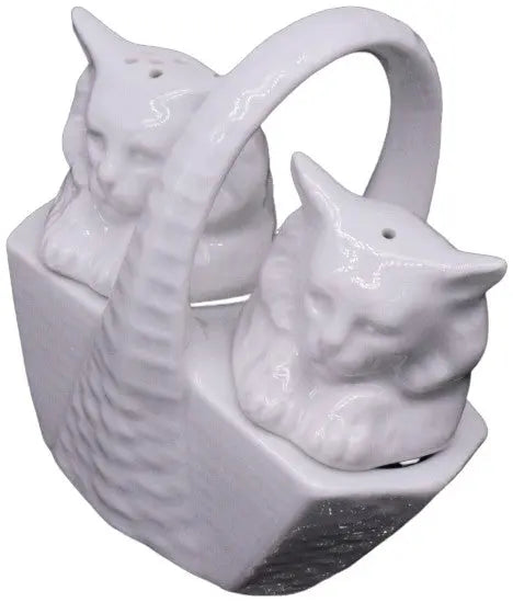 Cats in Basket Salt and Pepper Shaker Porcelain Limoges cat cats LIMOGES BOXES French Trinket Box