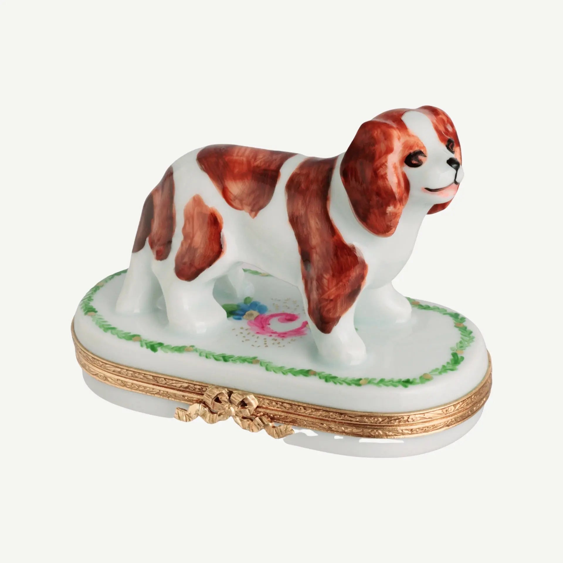 Cavalier King Charles Dog Porcelain Limoges dog dogs French Trinket Box