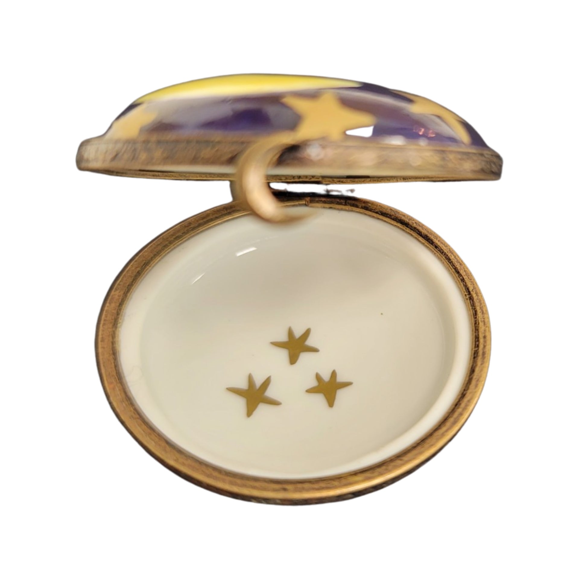 Celestial Moon Stars Pendant Porcelain Limoges LIMOGES BOXES traditional spiritual French Trinket Box