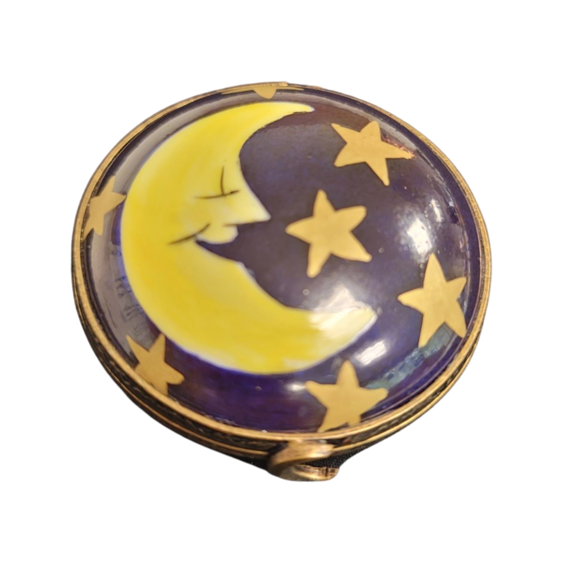 Celestial Moon Stars Pendant Porcelain Limoges LIMOGES BOXES traditional spiritual French Trinket Box