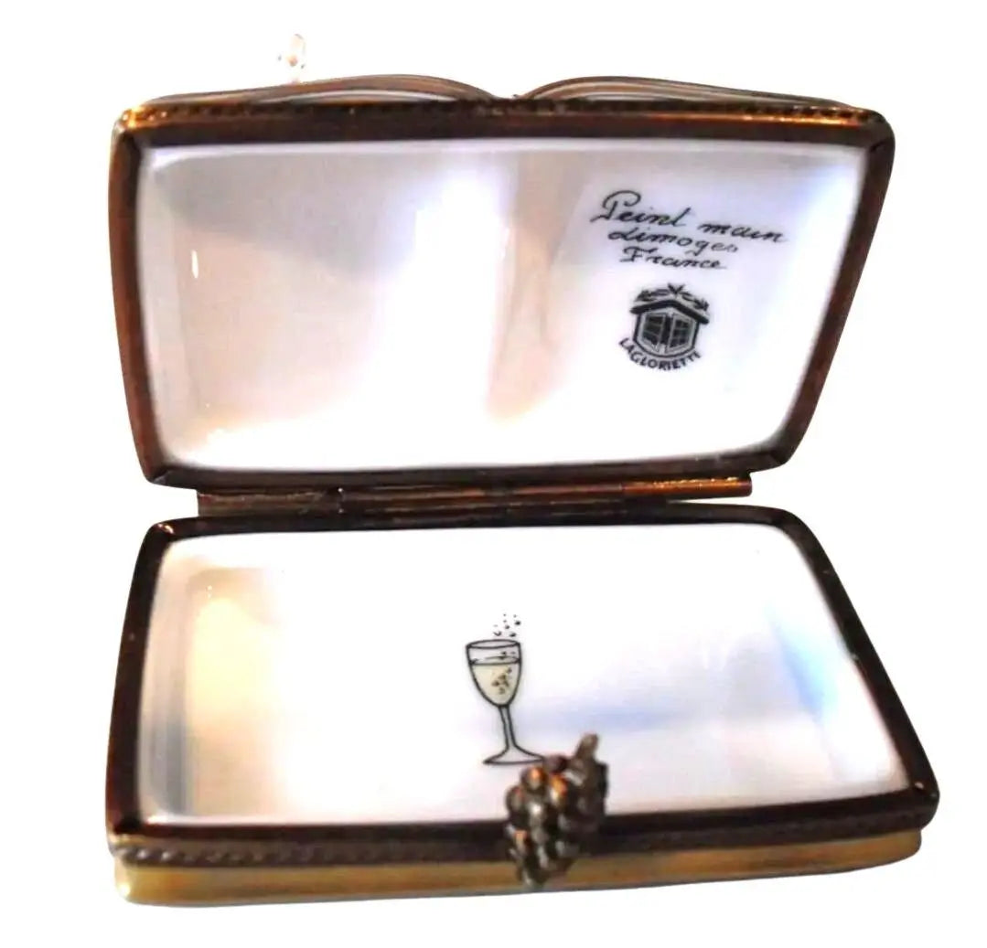 Champagne Book Wine Porcelain Limoges wine spirits celebrate limoges box book special French Trinket Box