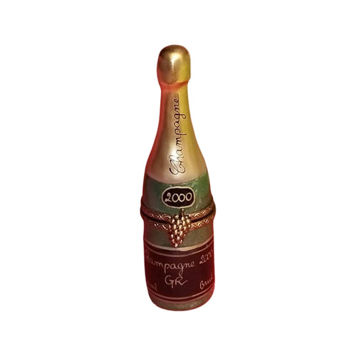Champagne Bottle Limoges Box Porcelain Limoges Wine Spirits French Trinket Box
