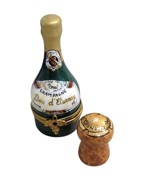 Champagne Bottle Limoges Box Porcelain Limoges wine French Trinket Box