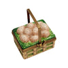 Charming Basket of Colorful Eggs Porcelain Limoges Food Basket French Trinket Box