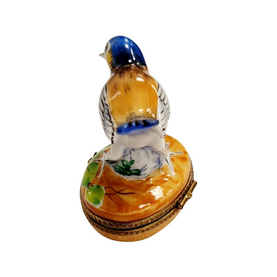 Charming Blue Bird Limoges Box Porcelain Limoges bird LIMOGES BOXES French Trinket Box