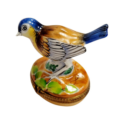 Charming Blue Bird Limoges Box Porcelain Limoges bird LIMOGES BOXES French Trinket Box