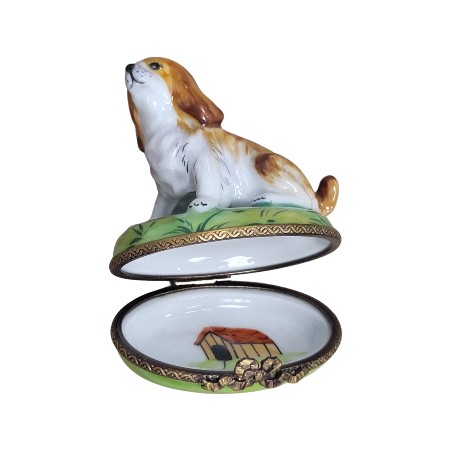 Charming Brown Dog Limoges Box Porcelain Limoges dog limoges box French Trinket Box