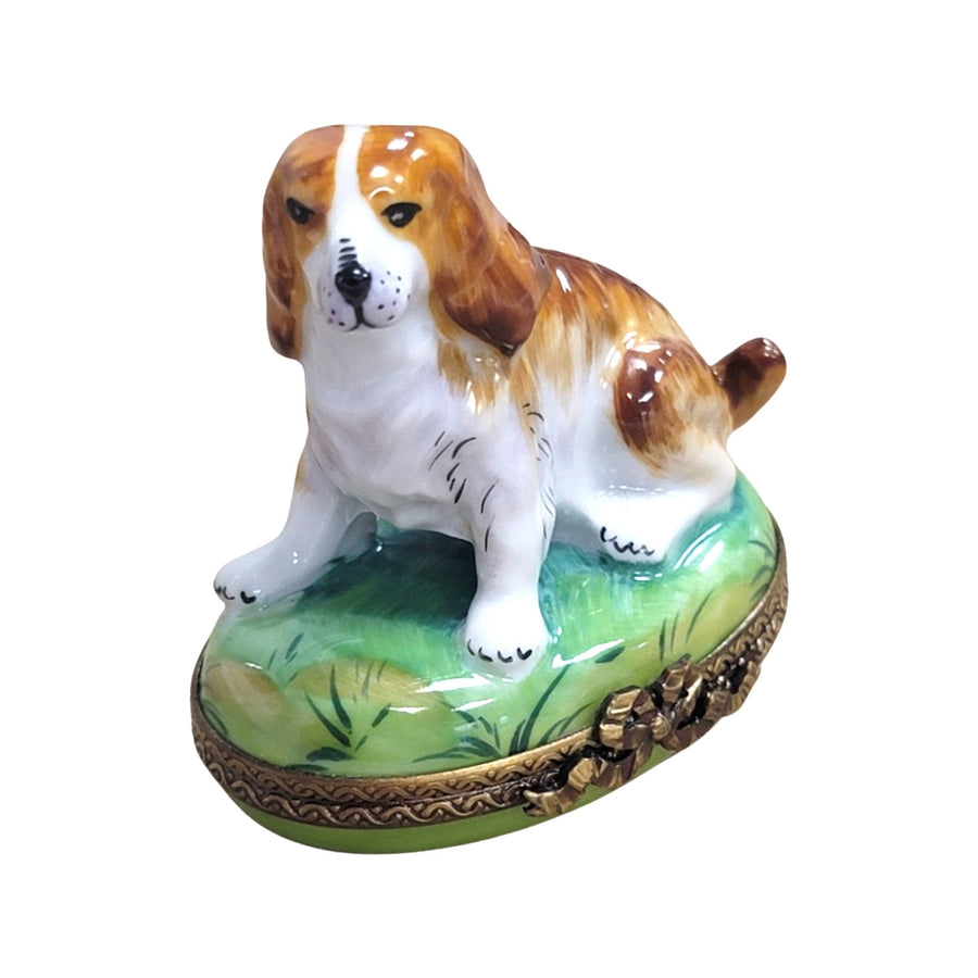 Charming Brown Dog Limoges Box Porcelain Limoges dog limoges box French Trinket Box