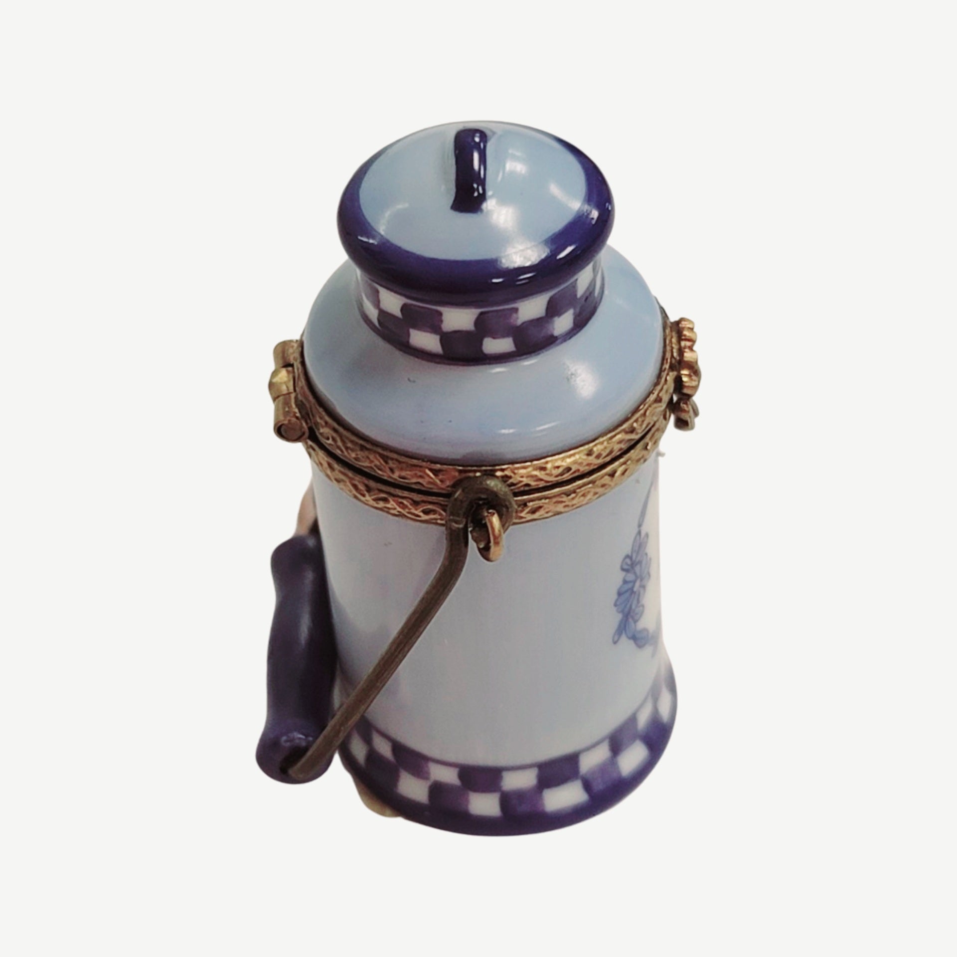 Charming Cat With Milk Jug Porcelain Limoges Food Cat French Trinket Box