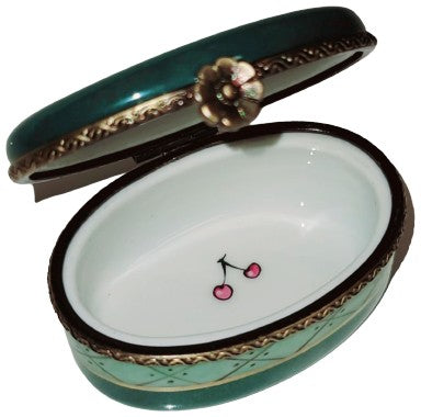 Charming Cherry Porcelain Box Porcelain Limoges LIMOGES BOXES traditional French Trinket Box