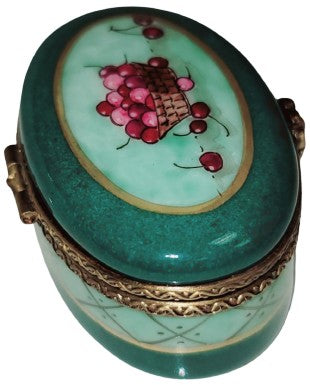 Charming Cherry Porcelain Box Porcelain Limoges LIMOGES BOXES traditional French Trinket Box