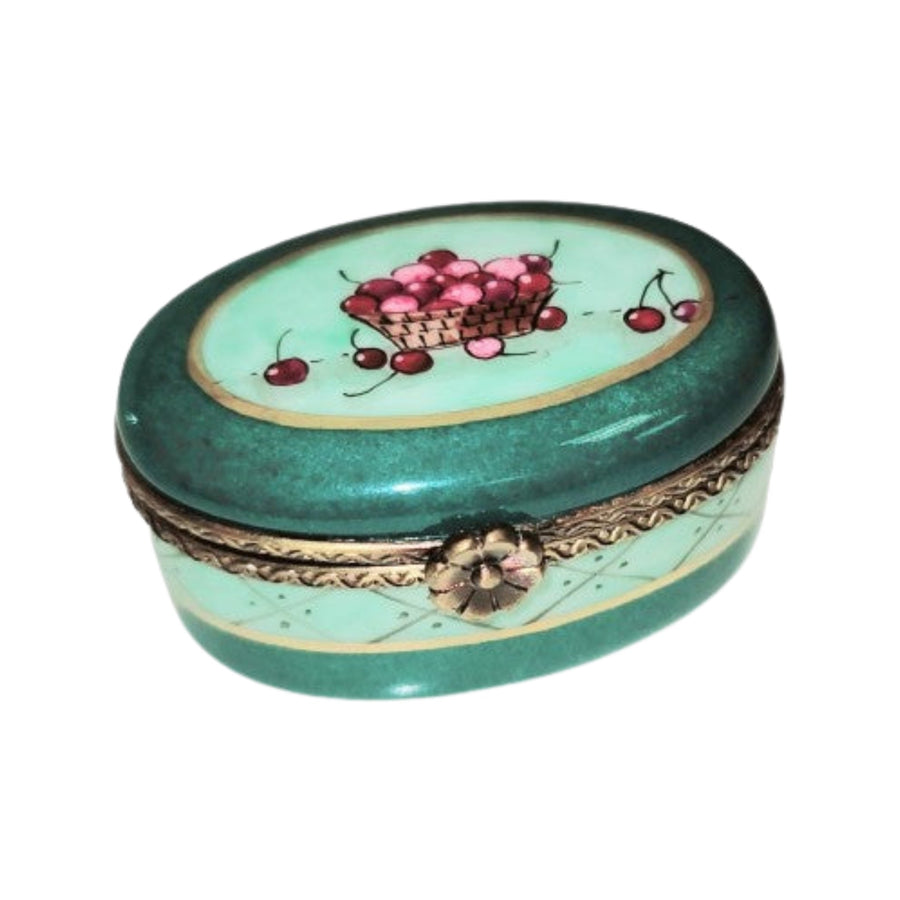 Charming Cherry Porcelain Box Porcelain Limoges LIMOGES BOXES traditional French Trinket Box