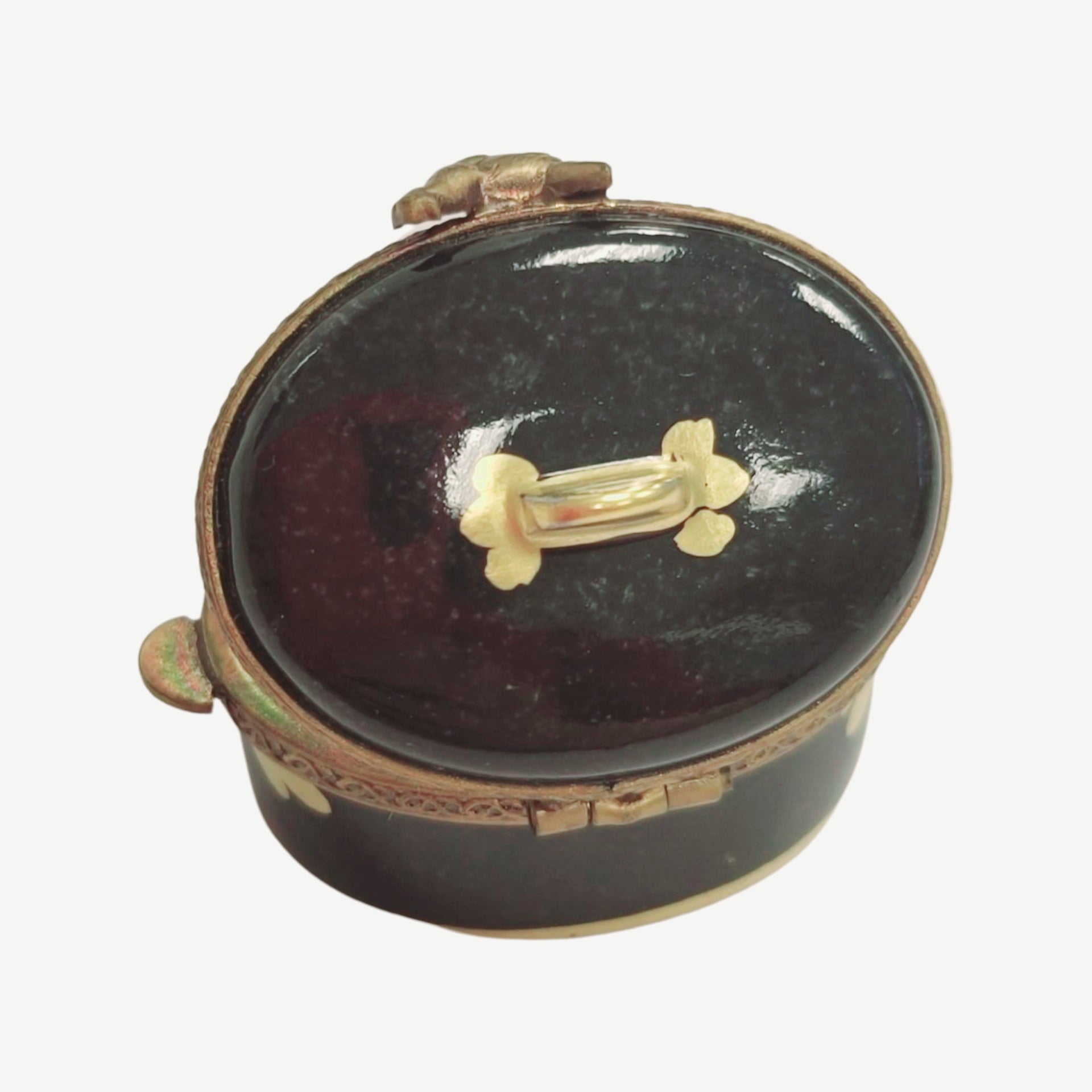 Charming Chicken Turkey Roaster Porcelain Limoges food French Trinket Box