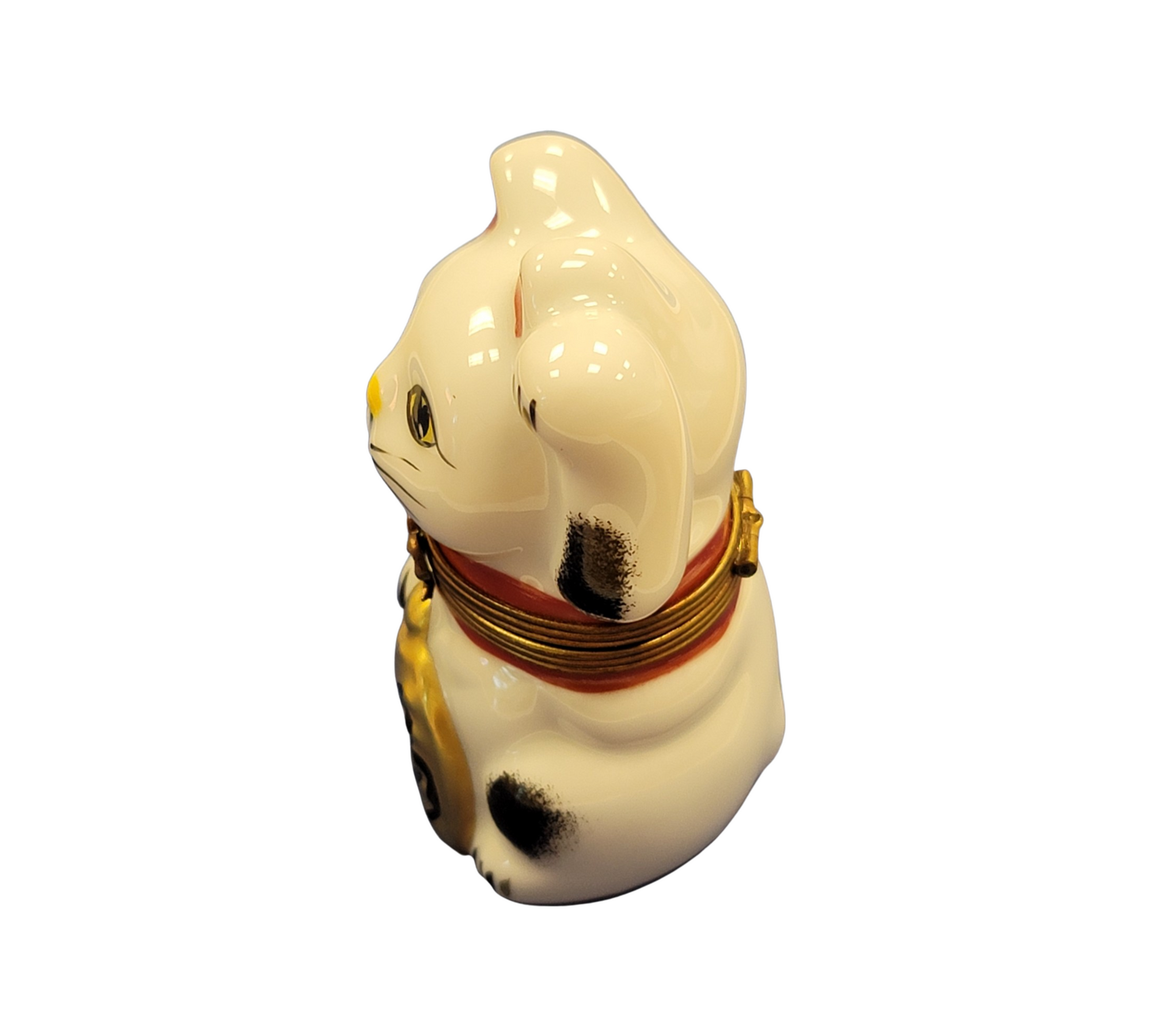 Charming China Cat Figurine Porcelain Limoges cat travel world French Trinket Box