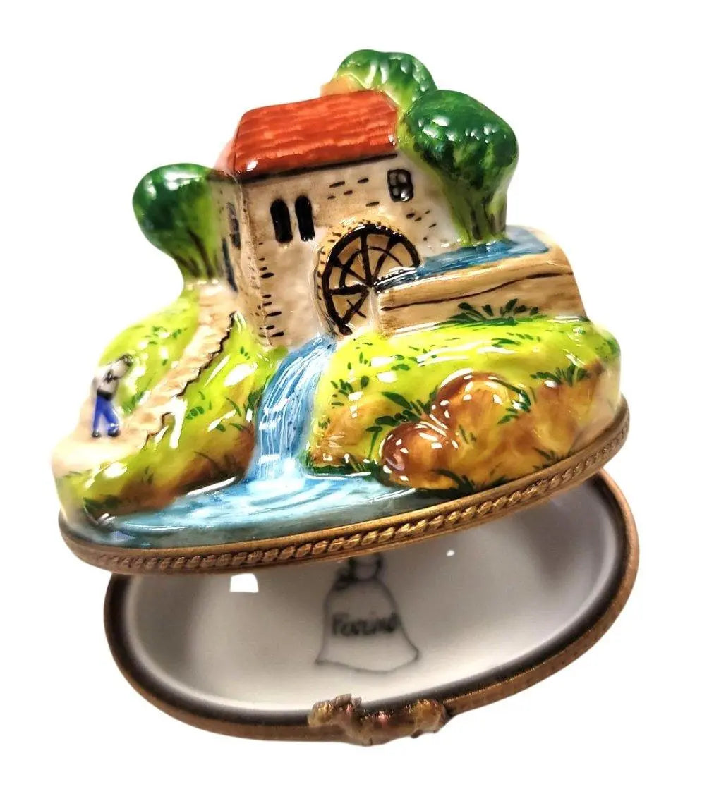 Charming Cottage River Limoges Box Porcelain Limoges home French Trinket Box