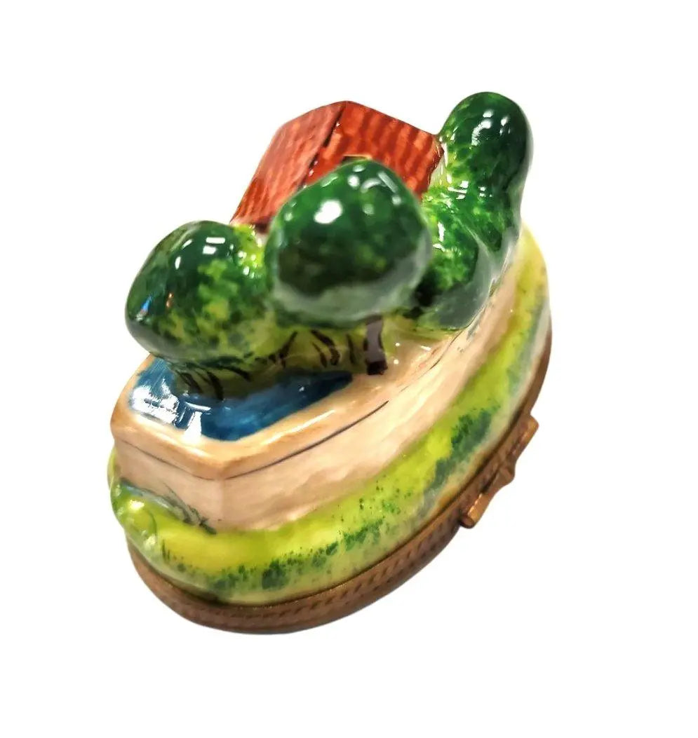 Charming Cottage River Limoges Box Porcelain Limoges home French Trinket Box