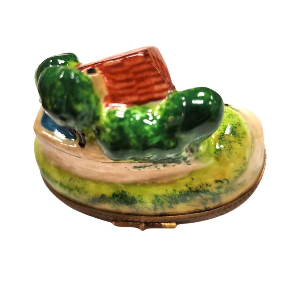 Charming Cottage River Limoges Box Porcelain Limoges home French Trinket Box