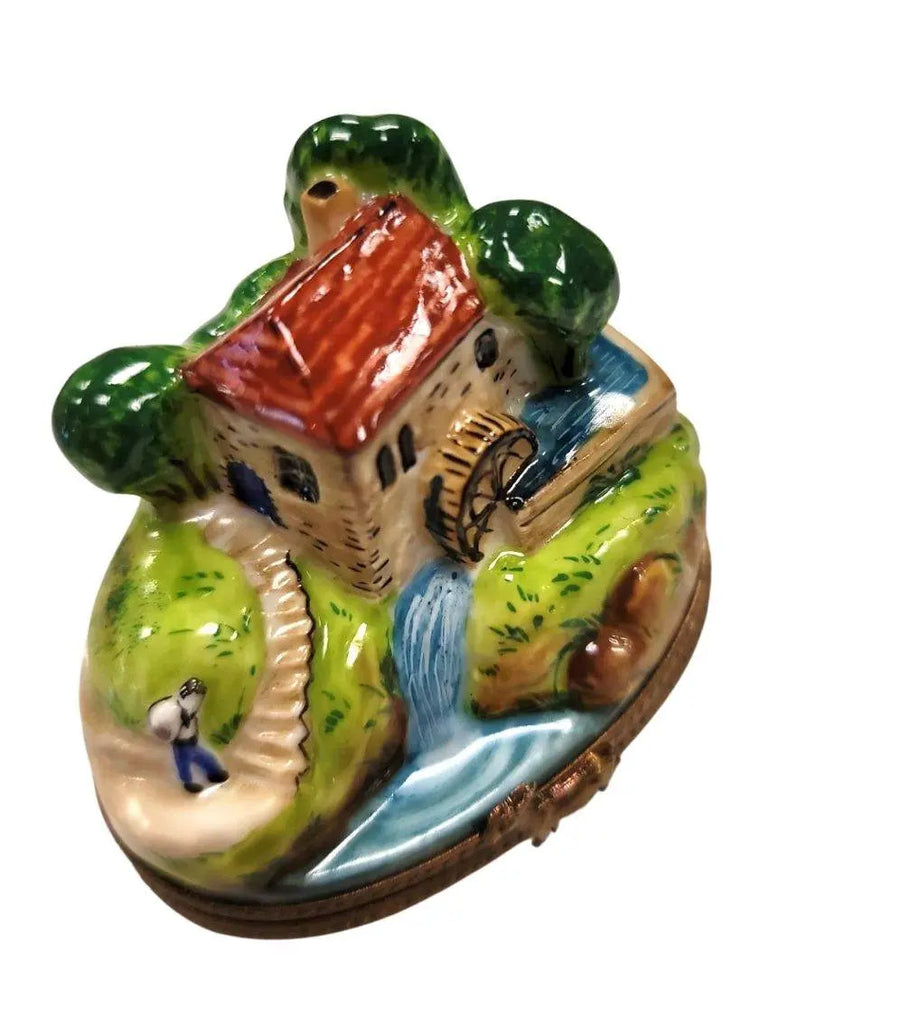 Charming Cottage River Limoges Box Porcelain Limoges home French Trinket Box