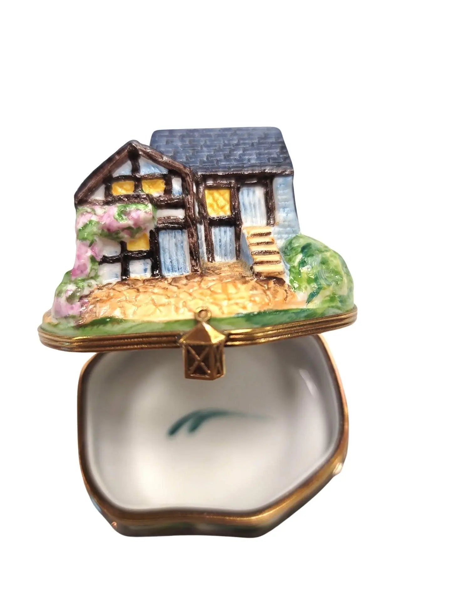 Charming Country Cottage Limoges Box Porcelain Limoges home French Trinket Box