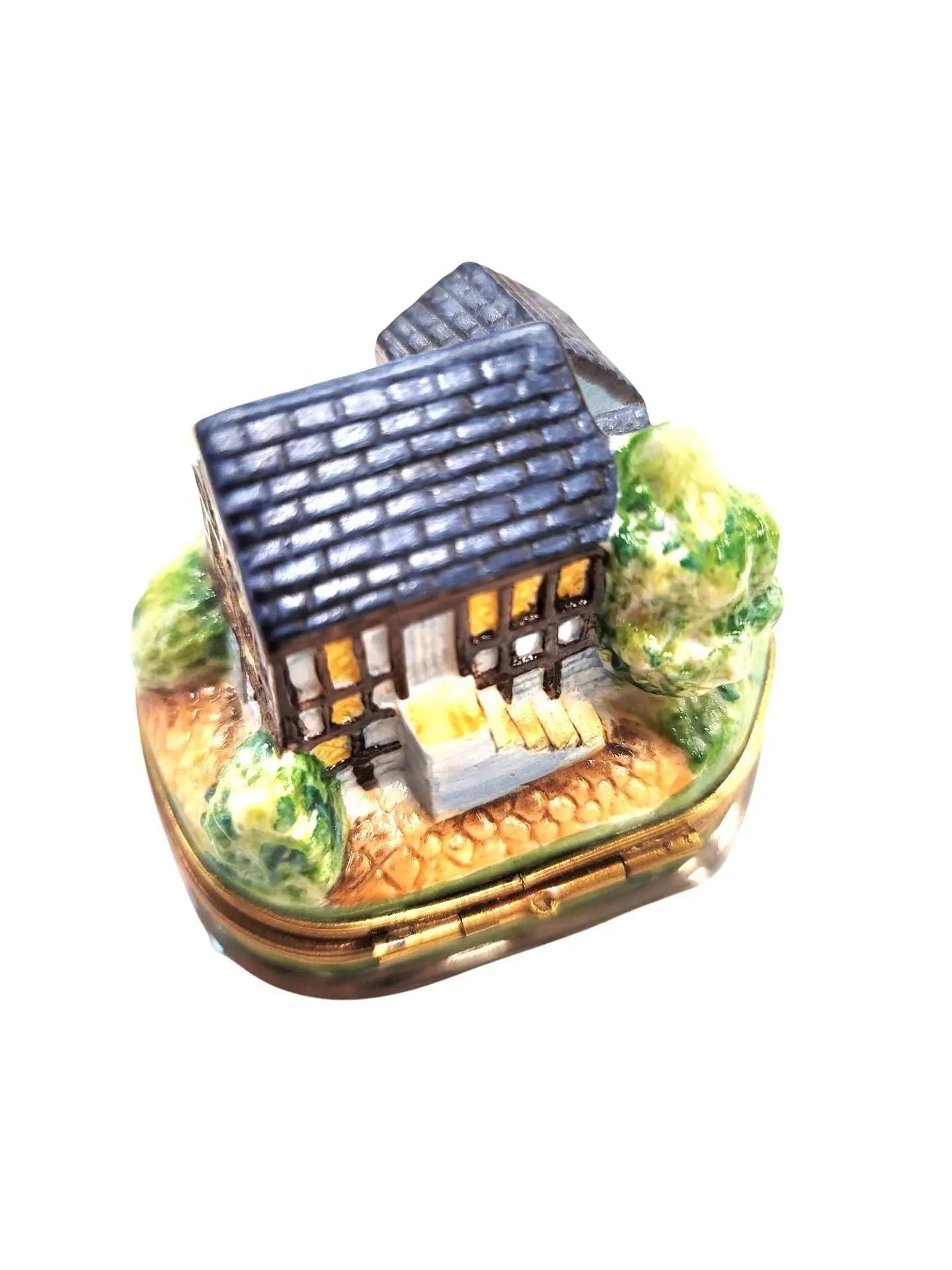 Charming Country Cottage Limoges Box Porcelain Limoges home French Trinket Box