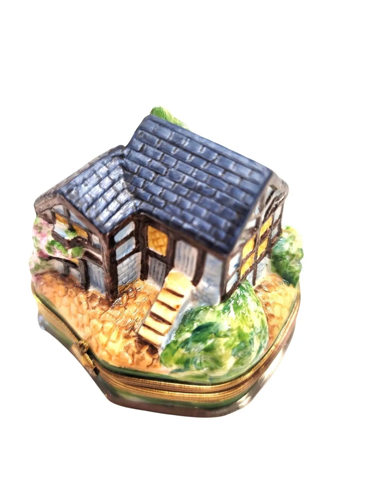 Charming Country Cottage Limoges Box Porcelain Limoges home French Trinket Box