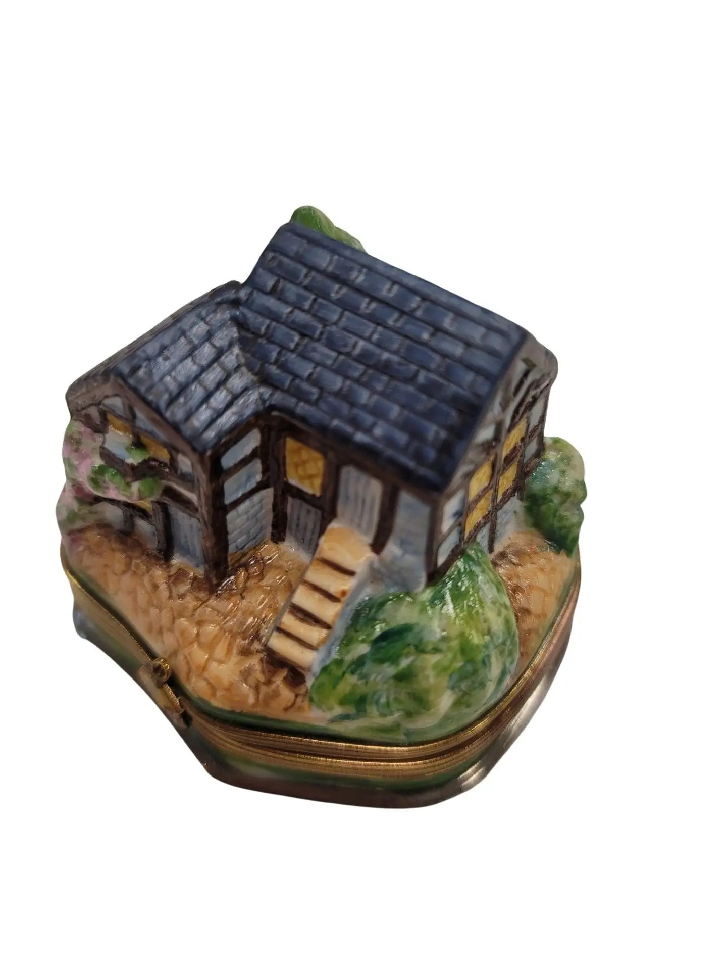 Charming Country Cottage Limoges Box Porcelain Limoges home French Trinket Box