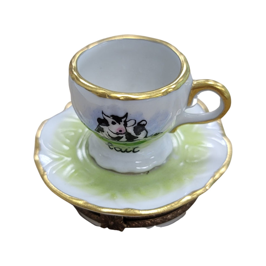 Charming Cow Milk Cup Porcelain Limoges Food China French Trinket Box